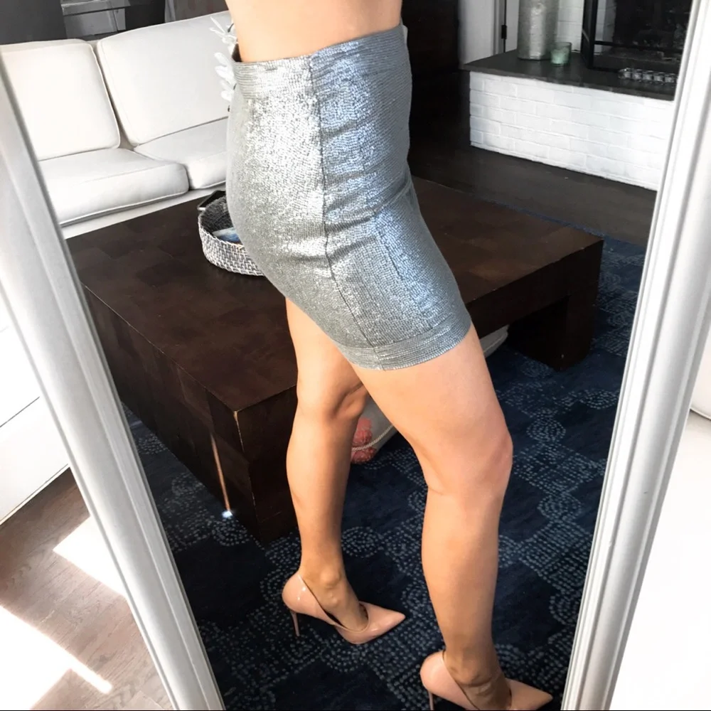 🆕in! REISS GREY SAGE SEQUIN MIDI SKIRT! - Picture 5 of 11